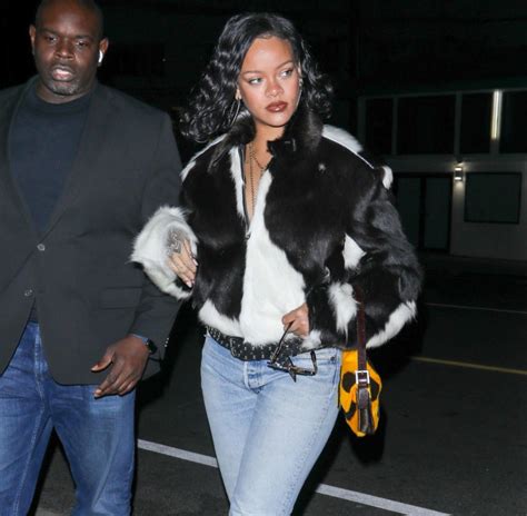 Rihanna Tries Fall’s Cow Print Trend, in a Fur Coat 